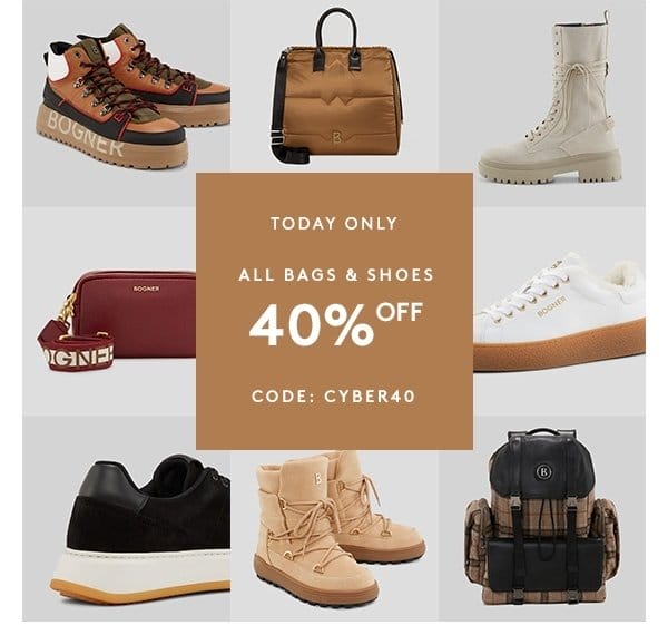 Today only: All Bags and Shoes 40% off with code CYBER40