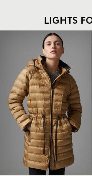 Enisa lightweight down jacket in Camel