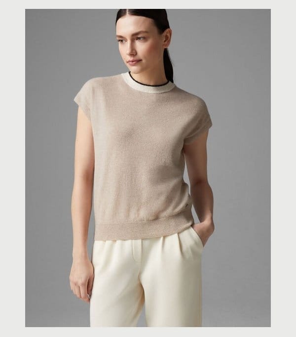 Katrin knitted top in Beige