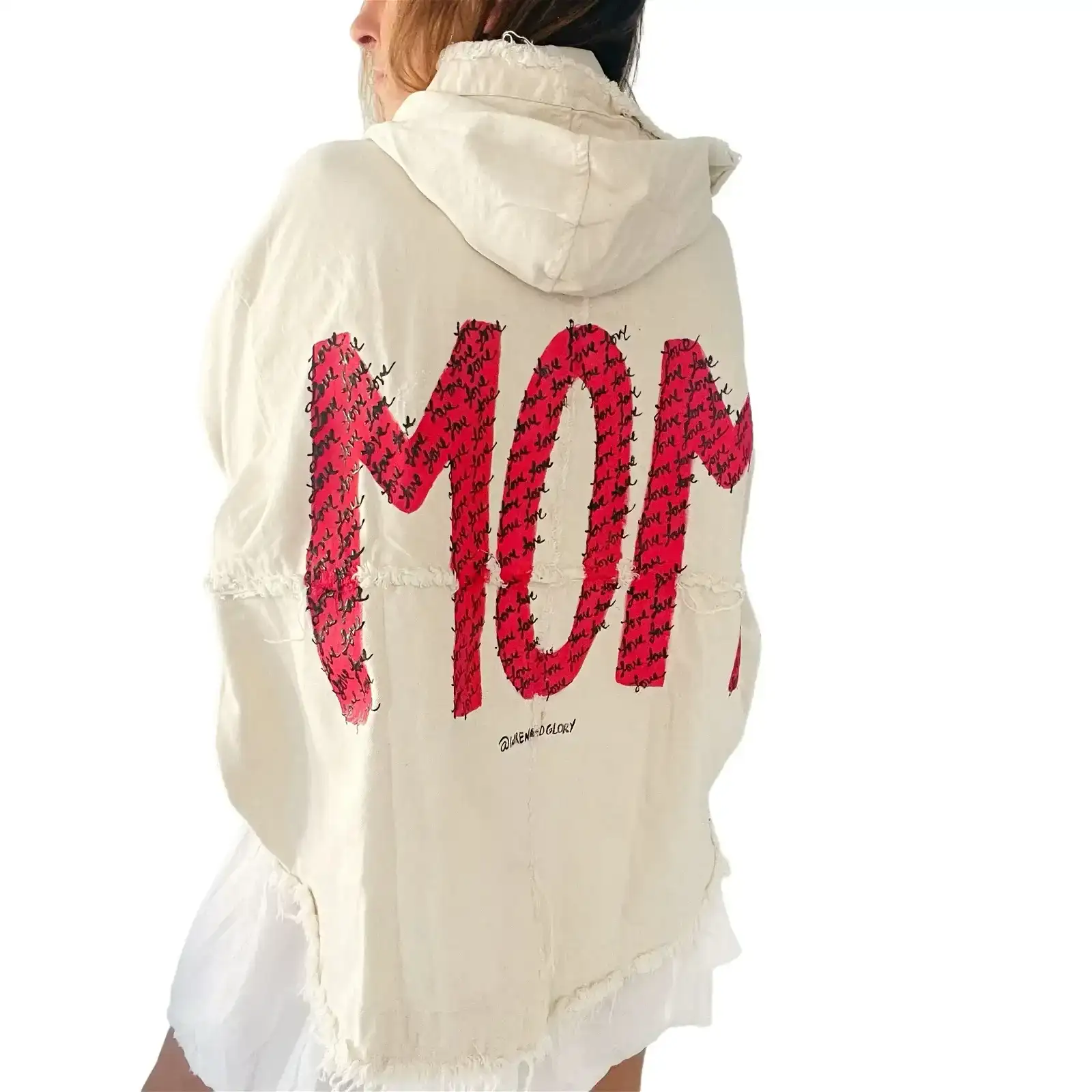 Image of 'Love, Mom' Ivory Denim Jacket