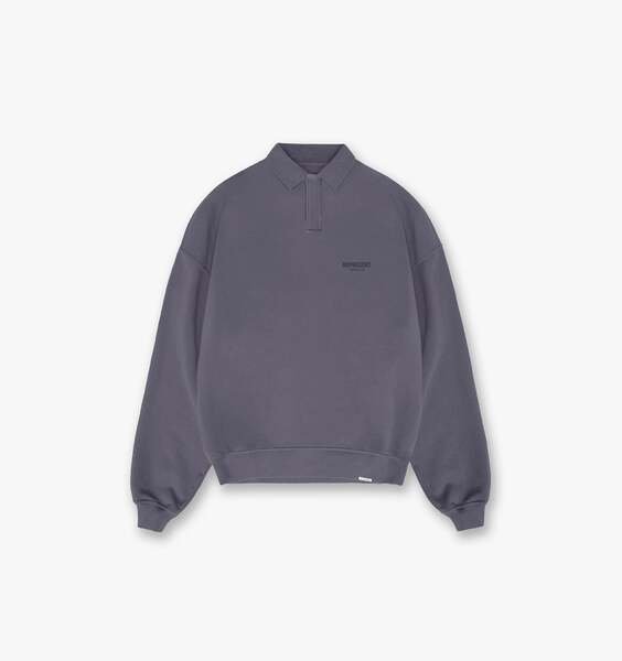Represent Owners Club Long Sleeve Polo Sweater - Storm