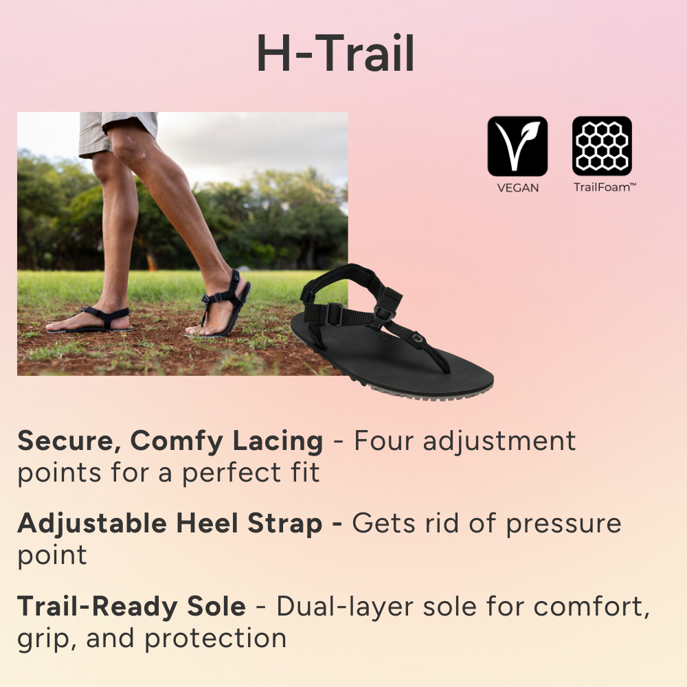 H-Trail. Secure, Comfy Lacing - Four adjustment points for a perfect fit. Adjustable Heel Strap - Gets rid of preasure point.