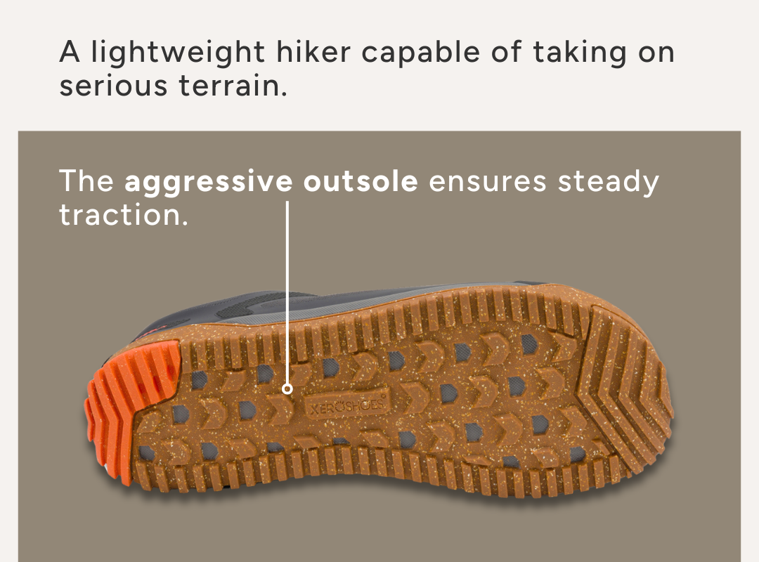 A lightweight hiker capable of taking on serious terrain. The aggressive outsole ensures steady traction.