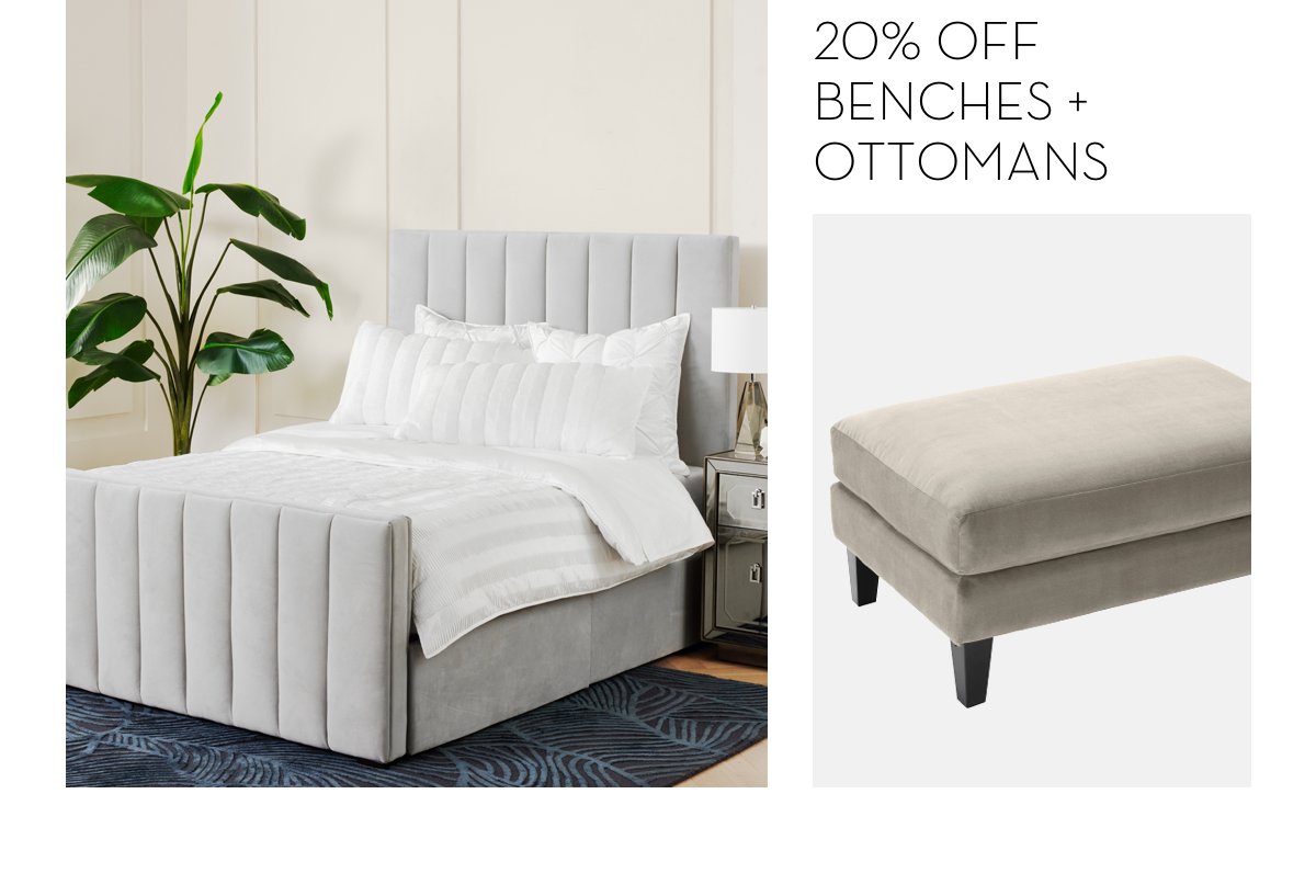 20 Percent Off Benches and Ottomans