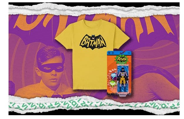 Batman 66 T-Shirt and McFarlane Action Figure Bundle