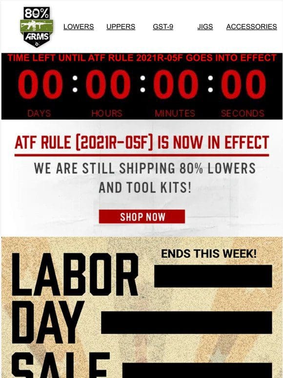 Labor Day Sale Almost Over!