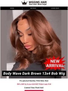 Flash sale dark brown bob， half price with extra $10 off!