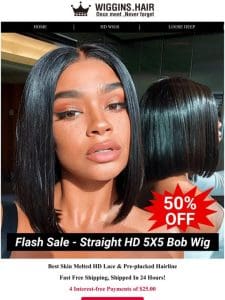 ⏰Cyber Monday Flash Sale HD Bob Wig， Snap Up Now >>