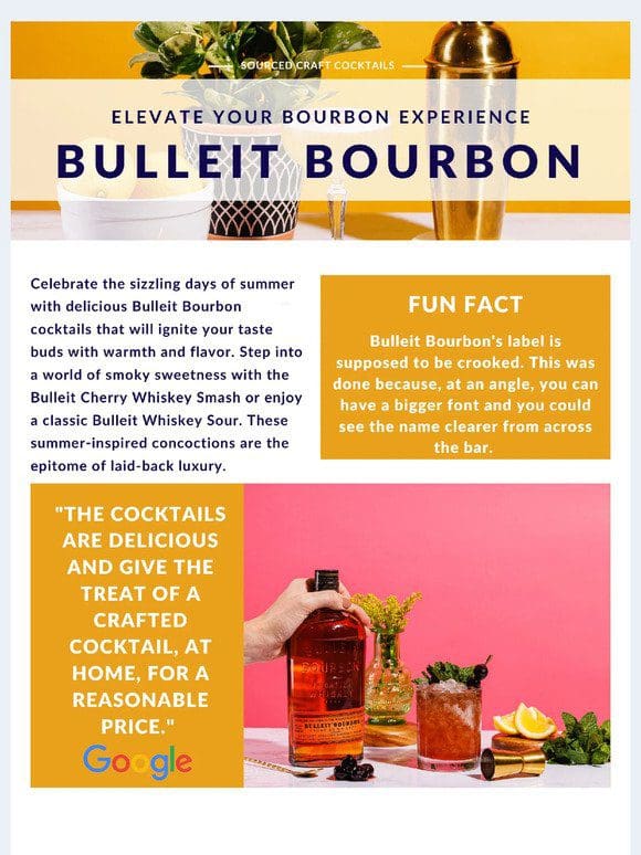 Bulleit Bourbon – Elevate Your Bourbon Experience!