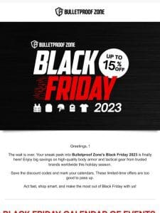 Black Friday starts NOW! Calendar reveal inside