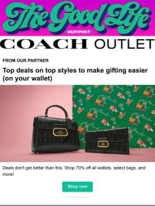 Coach Outlet: 70% off select styles