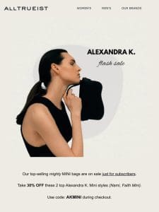 Mini Bag Flash Sale | Alexandra K. 30% OFF – Don’t Miss it