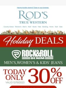 Denim Deals: Take 30% OFF Rock & Roll Denim Jeans for Everyone!