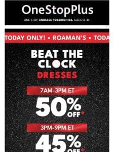 Beat the Clock! 45% off dress until 9 p.m.