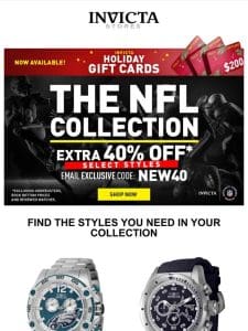 Touchdown! EXTRA 40% OFF Select NFL Styles!!!
