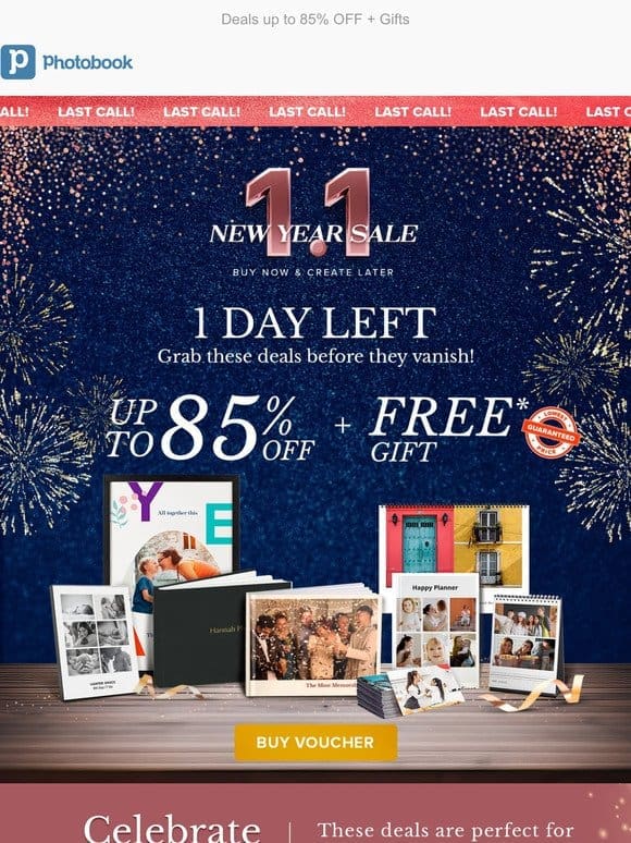 1 day left to shop 1.1 New Years Deals