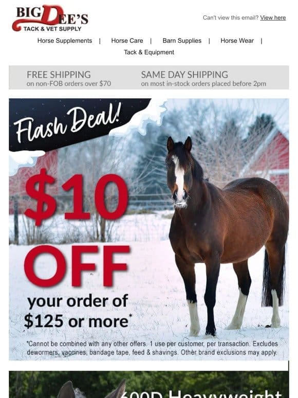 $10 off your $125 purchase!