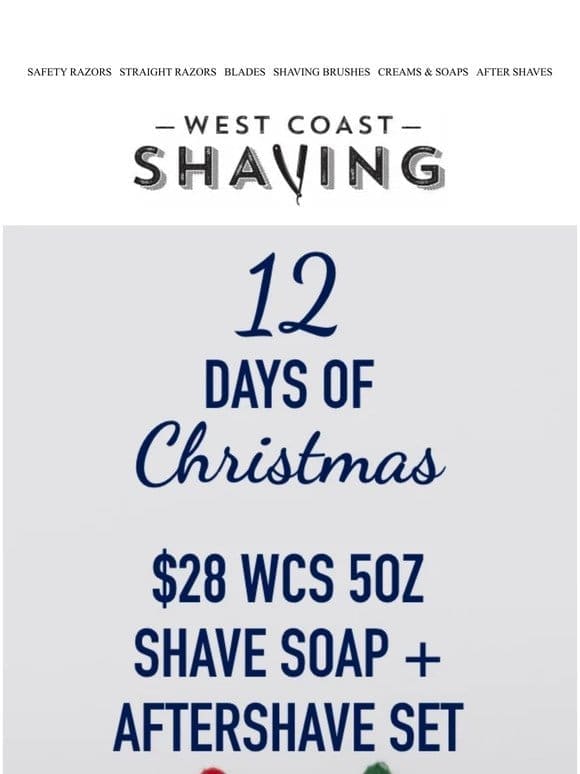 12 Days of Christmas: $28 5oz Shave Soap + Aftershave Set