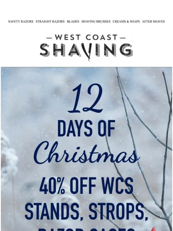 12 Days of Christmas: 40% Off Stands， Strops， Razor Cases