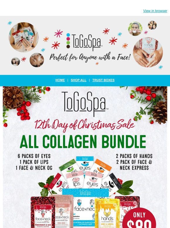 12th Deal of December!! Try all of our Collagen masks for the lowest price ever!!