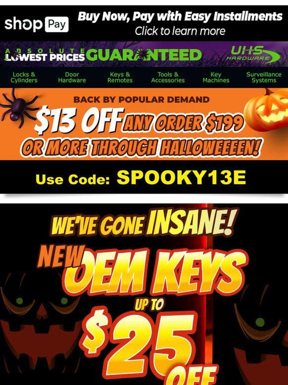 $13 Coupon on Keys， Programmers， Access Tools & More at HUGE Savings