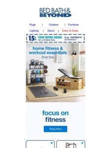 15% Off Home Gym & Workout Essentials  ️‍♀️ ‍♂️