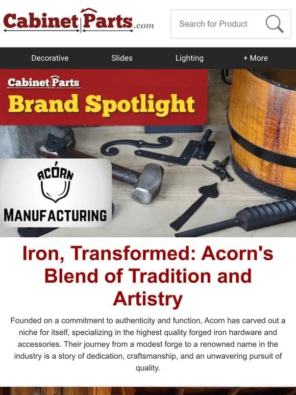 15% Off Iron Forged  Acorn Hardware