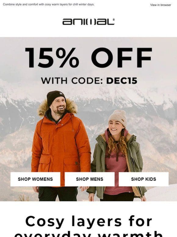 15% Off With Code DEC15 | This Weekend Only!
