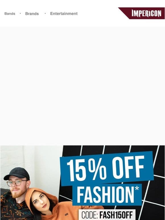 15% discount on fashion brands