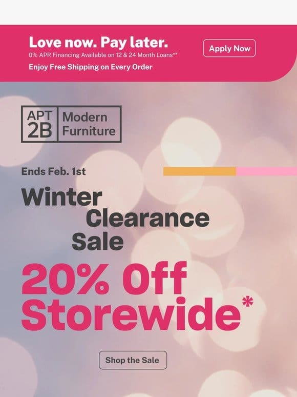 20% OFF All Furniture and Decor
