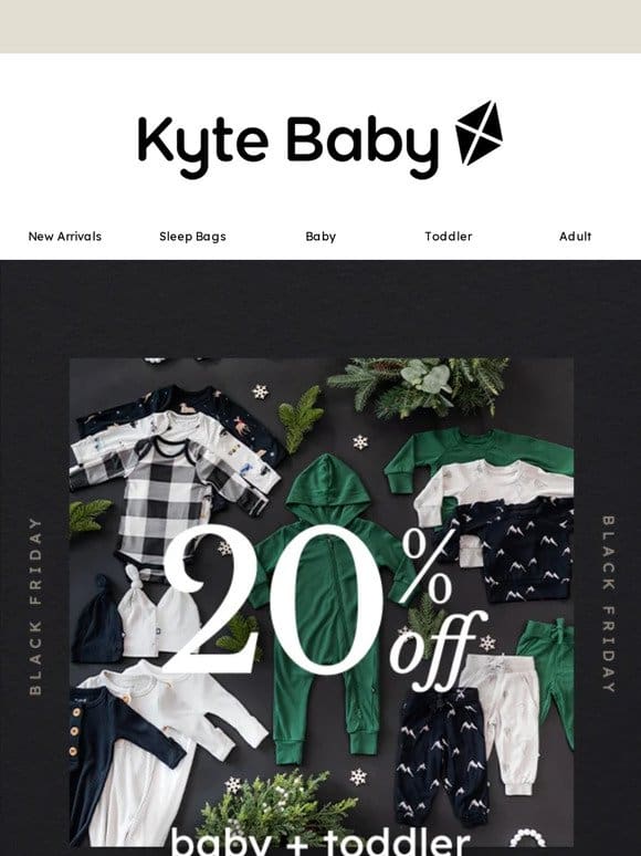20% OFF BABY + TODDLER APPAREL NOW