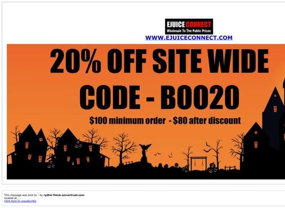 20% OFF COUPON EJUICECONNECT.COM