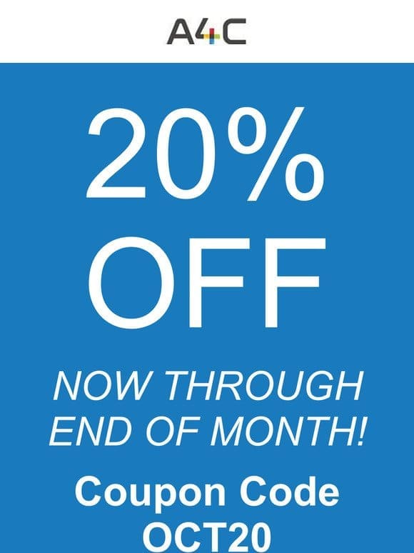 20% OFF SITE WIDE COUPON CODE OCT20 THROUGH END OF MONTH!