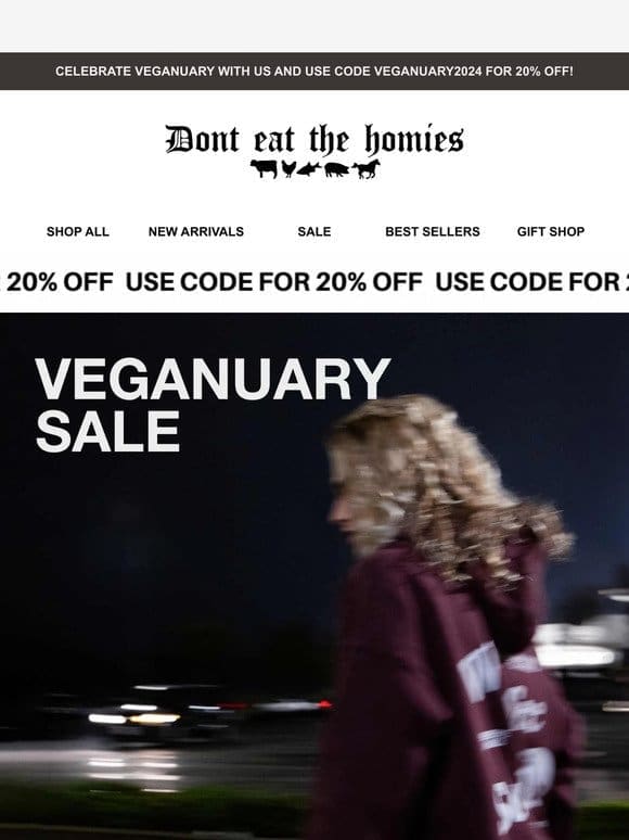 20% OFF Sitewide in Celebration of Veganuary