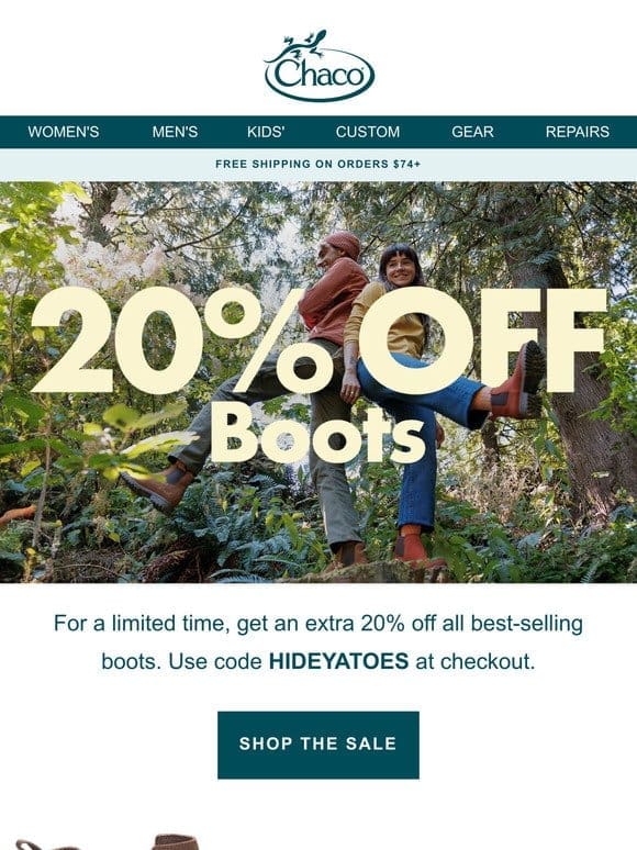 20% Off All Boots