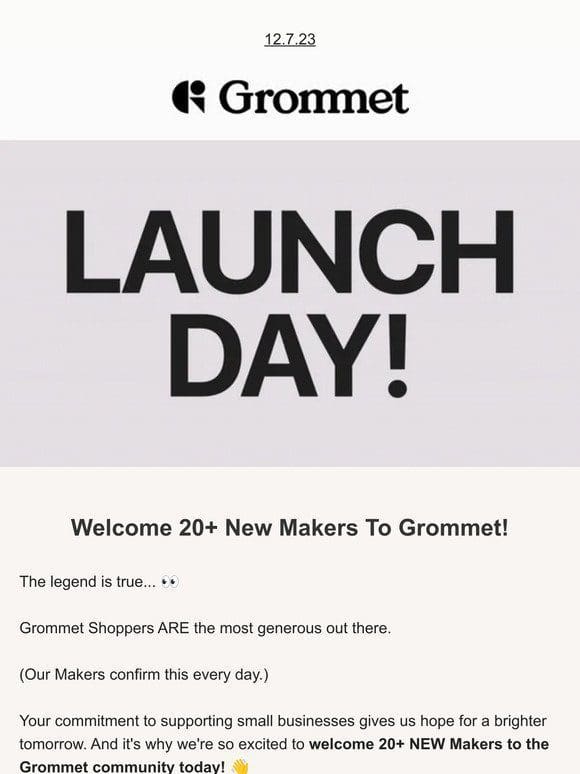 20+ new Makers just joined Grommet