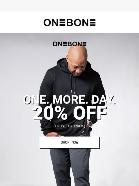 [20% off enclosed] One. Day. Left.