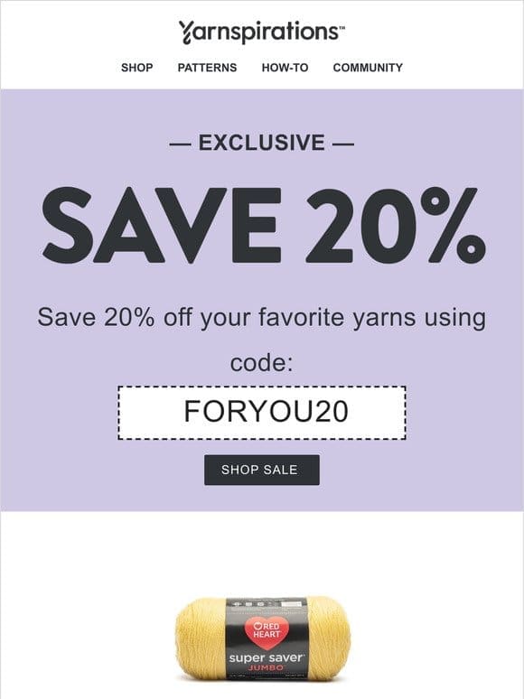 20% OFF Just For You!