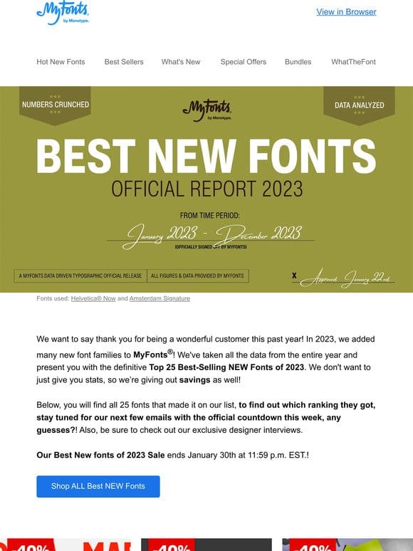 2023 Top 25 NEW Fonts Report