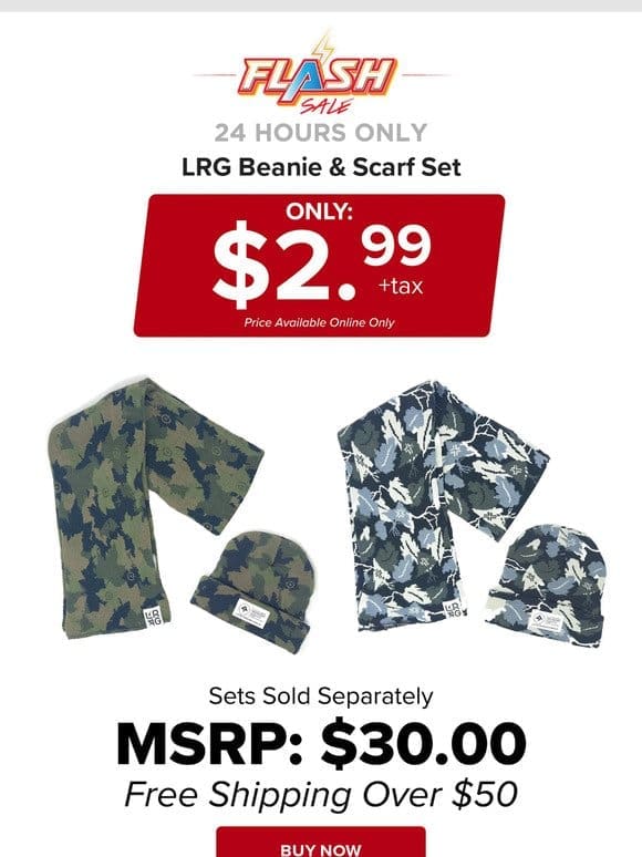 24 HOURS ONLY | LRG BEANIE/SCARF SET | FLASH SALE