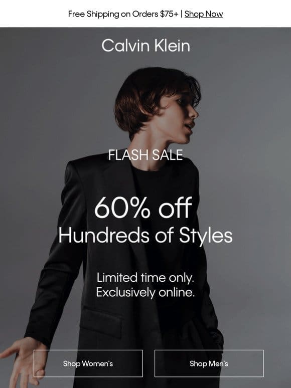 24 Hour Flash Sale – 60% off Hundreds of Styles