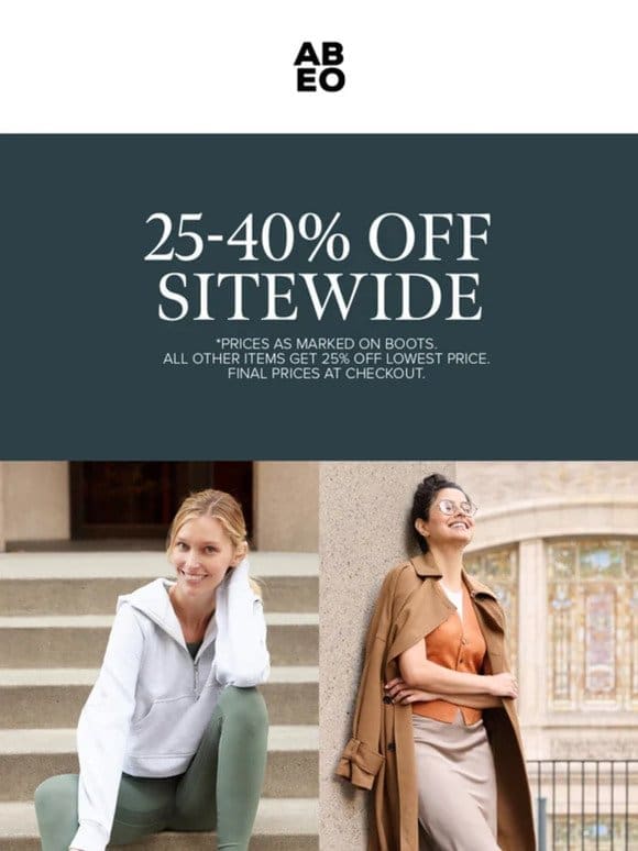 25-40% off SITEWIDE