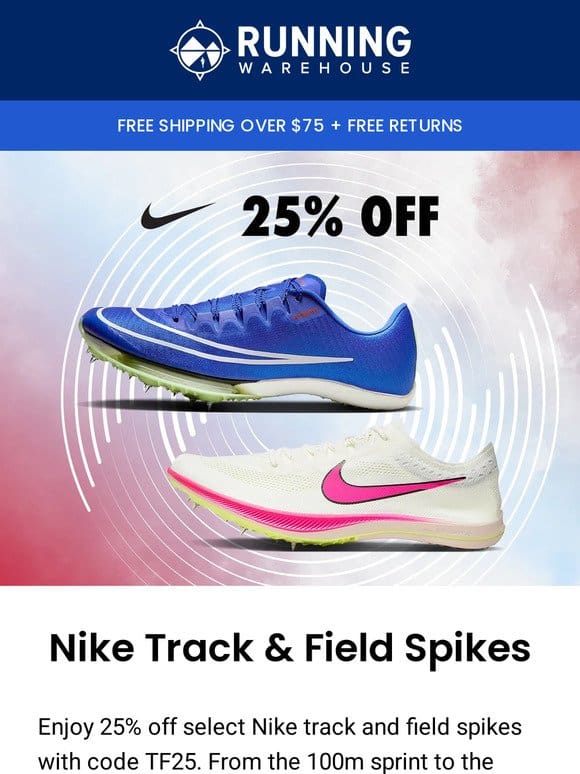 25% Off Select Nike Track & Field Spikes