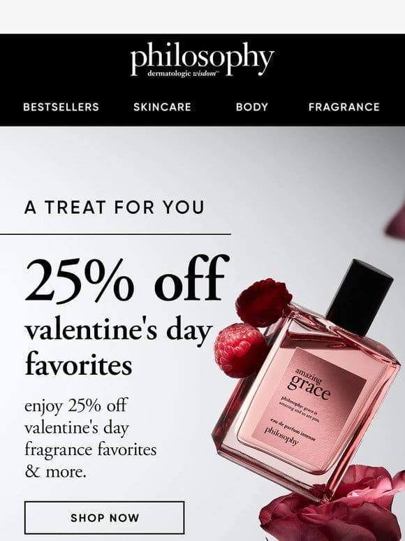 25% Off – Valentine’s Day Skin Prep Stars Now