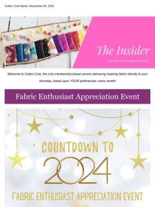 3 Days Left! – Our Fabric Enthusiast Appreciation EVENT!