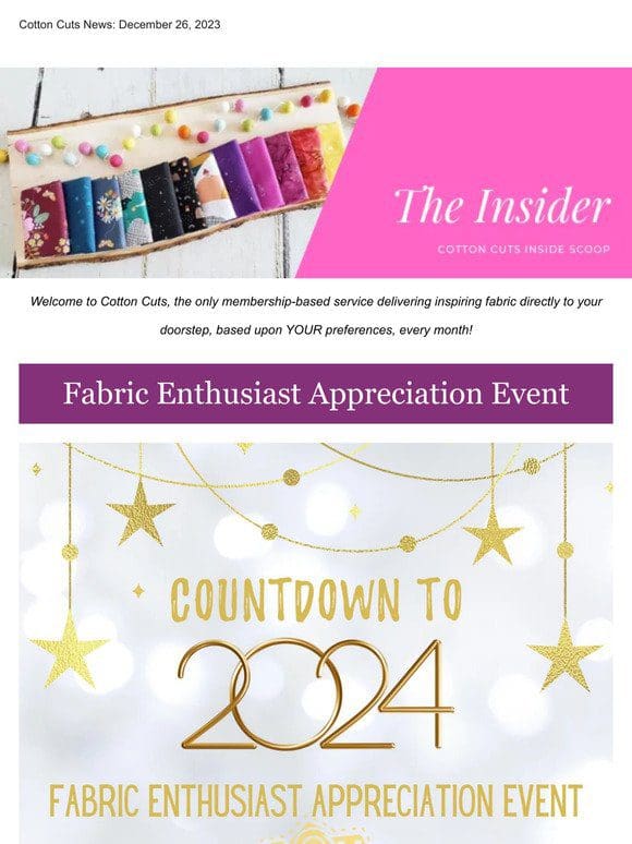 3 Days Left! – Our Fabric Enthusiast Appreciation EVENT!