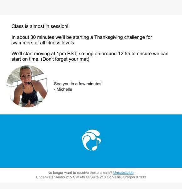 30 Minute Warning! (Fitness Class Thanksgiving Challenge)