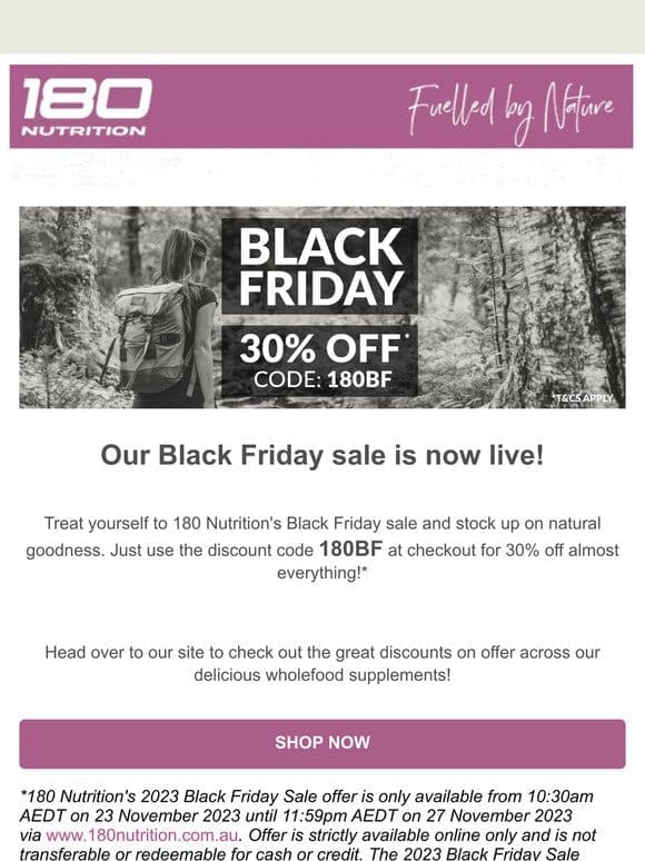 30% OFF Almost Everything! Black Friday Sale NOW ON!