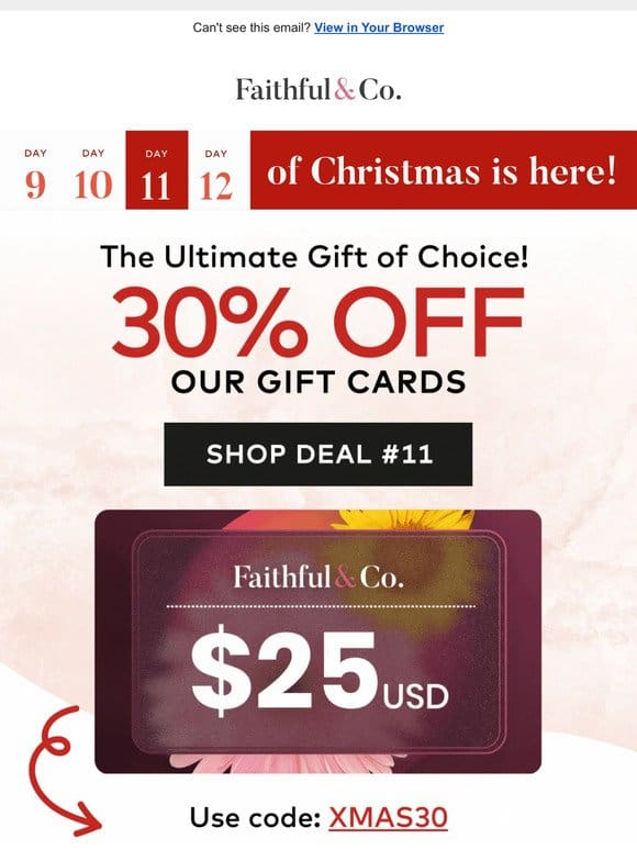 30% OFF Gift of Choice!   Deal #11