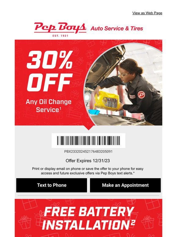 30% OFF Your Next Oil Change
